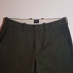 J Crew Dark Green Wool Pants (32/34)